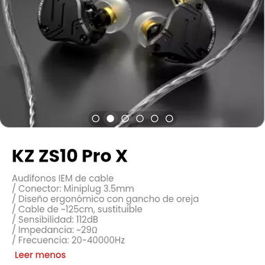 KZ ZS10 Pro X Audífonos IEM de cable - Img 122431087