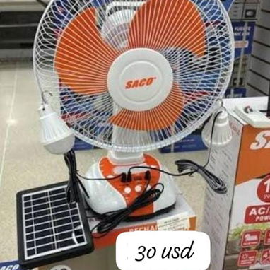 Ventilador recargable de mesa con panel solar - Img 119827266