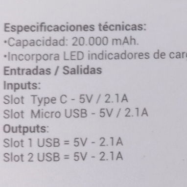 Power bank de 20 000mAh - 3/3