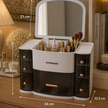 Organizador de Maquillaje con espejo (CVV+) - Img 124176348