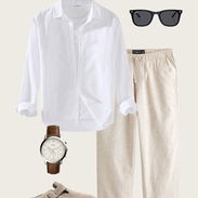 Ropa de Lino , ropa elegante , Moda Old Money , camisa de lino , pantalón de lino , excelente gama de colores - Img 51856106