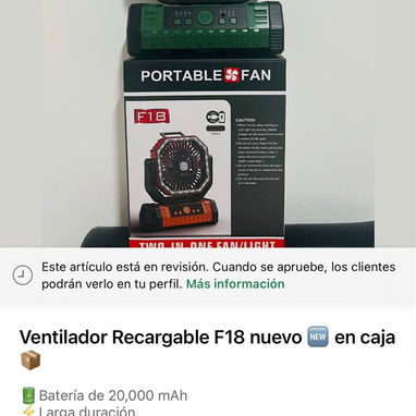 🔥 ¡VENTILADORES RECARGABLES DISPONIBLES! 🔥 🌬️ Olvídate de los apagones y del calor.  🔋 Ventiladores recargables - 2/4