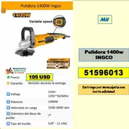 MV-613-Pulidora 1400w INGCO....105 USD...51596013...Transporte costo adicional - Img 55881354