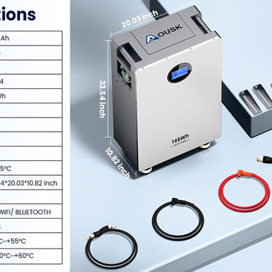 BATERIA 🔋 AOUSK🔋 51.2V / 314Ah / 16KWH / LifePO4 / BMS inteligente / SELLADA EN CAJA 📦 - 6/6