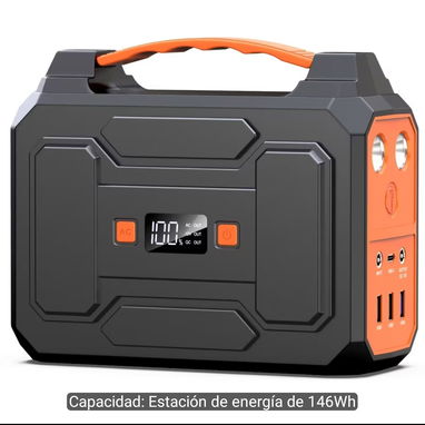 Estación de energía portátil de 100W con toma de corriente de CA, banco de energía, paquete de batería externa de litio, - 4/9