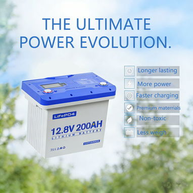 Batería Anern de litio LiFePO4 de 12,8 V, 200 Ah y 2560 WH - 6/7