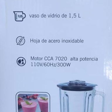 Batidora Ruden vaso de cristal de 1.5 Lt de 4 velocidades garantía 15 días damos factura - Img 122675892