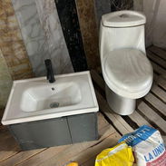 Juego de taza monolítica con lavamanos sobre encimera (mueble de baño)con pila incluida - Img 55698746