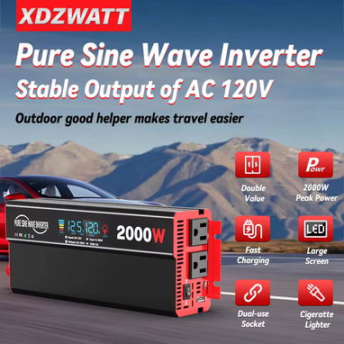 XDZWATT Inverter de onda pura 2000w(800W continios) 12v entrada a 120v 60hz - Img 102014367