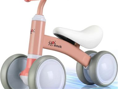 Bicicleta de equilibrio para niños pequeños – Lindo juguete para bebés de 12 a 24 meses – Andador sin pedal con 4 ruedas - Img 66406139