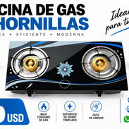 COCINA DE GAS 2 HORNILLAS – 30 USD 🔥 Práctica, moderna y perfecta para el uso diario. ✅ Superficie de vidrio templa - Img 57403033