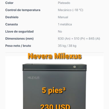 Nevera 5 pies³ - Img 107483411