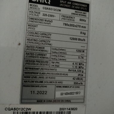 SPLIT INVERTER 1.5 TON EN 200 USD - Img 125884085