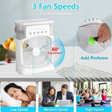 Ventilador-enfriador-humidificador de aire. Incluye el cable y cargador USB - Img 109900460