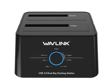 NUEVO!!!_DOCKING EXTERNO DE 2 BAHIAS(18TB) WAVLINK|USB 3.0|HDD 2.5”/3.5”|ALIMENTACION 12V|EN CAJA>>55150415<< - Img main-image