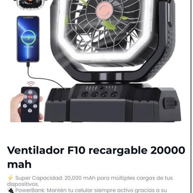 Ventilador recargable F6 Ventilador recarga - Img 126816971