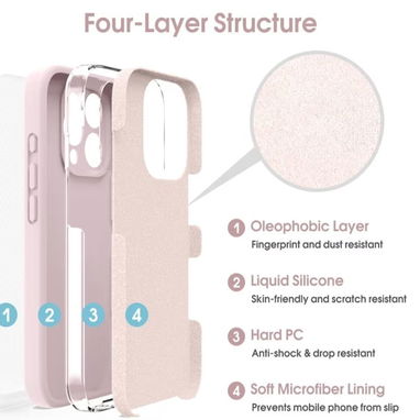 * Forro Liquid Silicone Case para iPhone 16 Pro Max – Rosa - Img 122318426