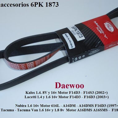 Vendo correa de alternador 6PK 1873 para modelos Skoda y Daewoo. - Img 114684136