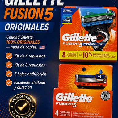 o cup,mlc, euro ⭐⭐__🪒 REPUESTOS GILLETTE FUSION5 ORIGINALES ___5-46996-82__ 🔹 Kit de 4 repuestos - 2/2