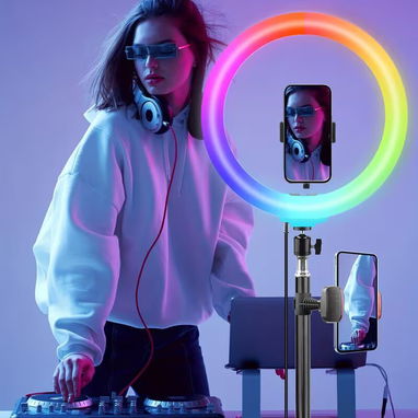 🌈 Aro de Luz LED RGB 12” – Trípode 63” – Soporte Smartphone - Img 122914306