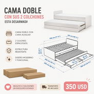 Cama doble con sus 2 colchones - Img 56320925