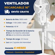 Ventilador recargable 16" con envío gratis - Img 57719391