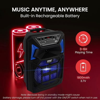 Pyle Altavoz PA Bluetooth portátil 400W - Bocina Karaoke con Micrófono 🌐 - Img 127560134