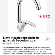 Llave mezcladora de cuello de ganso de fregadero y llave mezcladora de lavamanos - Img 57552425