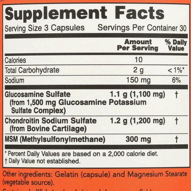 Glucosamina y Condroitina con MSM |NOW| de 90 cápsulas - 2/2
