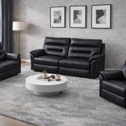 Juego de sala moderno reclinable (Negro) - Img 54926959
