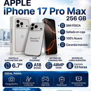 iPhone 17 Pro Max 256GB Nuevo Sellado SIM Física - Chip A18 Bionic Garantizado - Img 57316567
