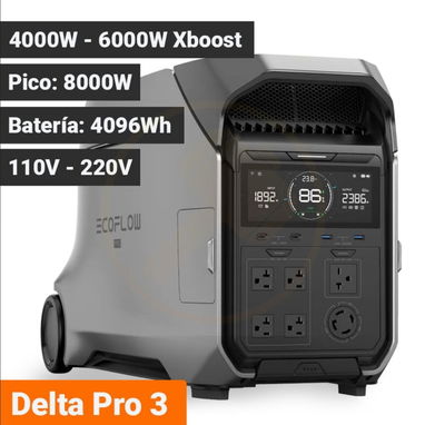 EcoFlow Delta Pro 3 110V/220V 4096Wh Pico 8000W, Batería LiFePO y Carga Rápida Estación de Energía Portátil 🔶 - 3/4