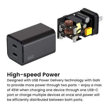 Oferta tecnológica: Cargador de Pared QUIKCELL 45W PD GaN – Dual USB-C | videojuegoshabana.com - 3/3