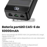 Batería portátil CA5-6 de 60000mAh. Batería: Litio-polímero - Img 57622746