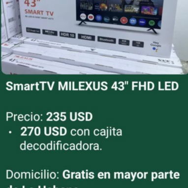 Primera mano, Smart TV de varias marcas y pulgadas (LG, Samsung, Royal, JVC, Hisense, Insignia, TCL, Vision, Milexus) - Img 121560707