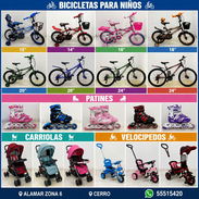 Vendo bicicletas, Velocipedos, carriolas!!💯📢 De todos los tamaños para que le hagas un regalo a ese niño q aun no sa - Img 55807907