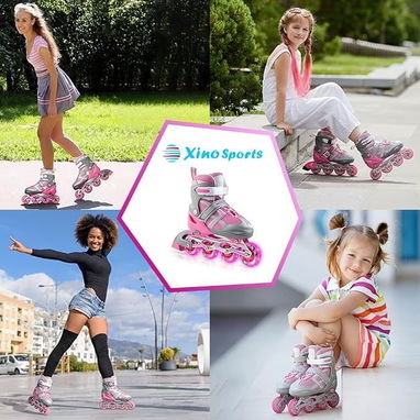 🍒Patines en Línea Ajustables para Niña – Rosa y Gris🍒 - 5/6