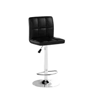 Silla giratoria baqueta de bar negra con base cromada nueva en su caja - Img 55329279