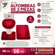 Rebaja. SET DE ALFOMBRAS De BAÑO DE 3 PIEZAS - Img 56582489