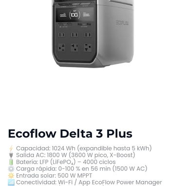 Ecoflow delta 2, delta 3, river pro, 3 air ,delta pro, delta 3 plus , bateria extra delta 2 y delta 3. Tdo 0km garantia - Img 120499166