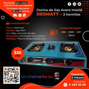 🥘 COCINA DESMATT DE 3 HORNILLAS 🥘 ACERO INOXIDABLE. GARANTÍA 6 MESES Y FACTURA. TLF 54833699 - Img 48383002
