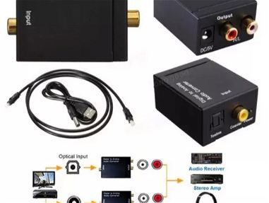 !!Convertidor de audio Óptico a RCA/ Incluye el cable de alimentación y cable óptico.!! - Img 65463336