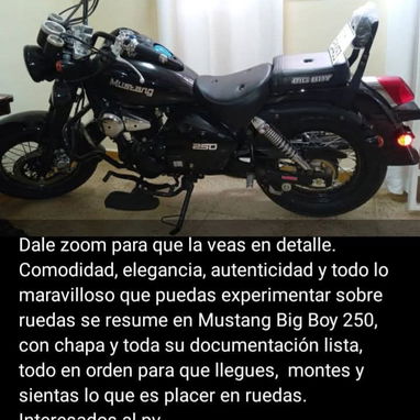 Se vende Moto MUSTANG NUEVA 250 cc - Img 121841733