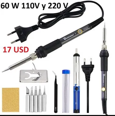 Vendo cautínes de resistencia de cerámica y temperatura regulable, 60W y 80W, accesorios - Img 90528975