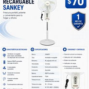 70 USD. VENTILADOR RECARGABLE SANKEY. FACTURA + GARANTÍA - Img 56065902