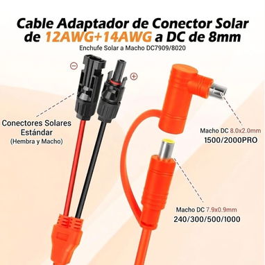 ​CABLE SOLAR MC4 a DC 8mm (5 metros) - Ideal para Jackery/Bluetti/EcoFlow 🔌 - Img 118505499