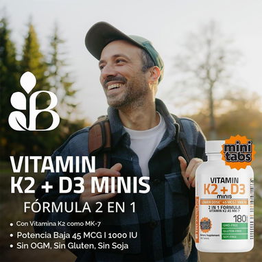 Vitamina K2 + D3 (45mcg/1000IU) (Bronson · 180 comprimidos) - 4/5