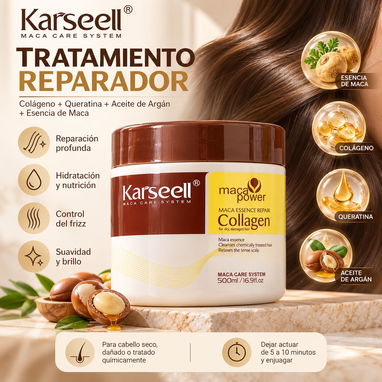 Set Karseell para el cabello: mascarilla reparadora + aceite de brillo - 2/3
