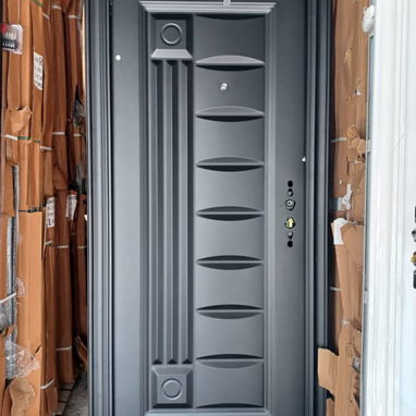 Puertas de alta gama en calidad.material acero cromado y marquetería original de aluminio y cristal - 5/9