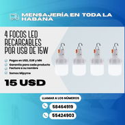 💡 4 Focos LED Recargables por USB de 15W 💲 ¡Solo 15 USD! - Img 56082682